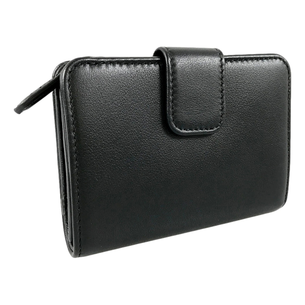 Prada Soft Calfskin Nero Black Leather Small Snap Wallet with